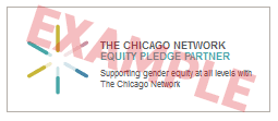 The Chicago Network Equity Principles Badge, with a watermark saying: Example.